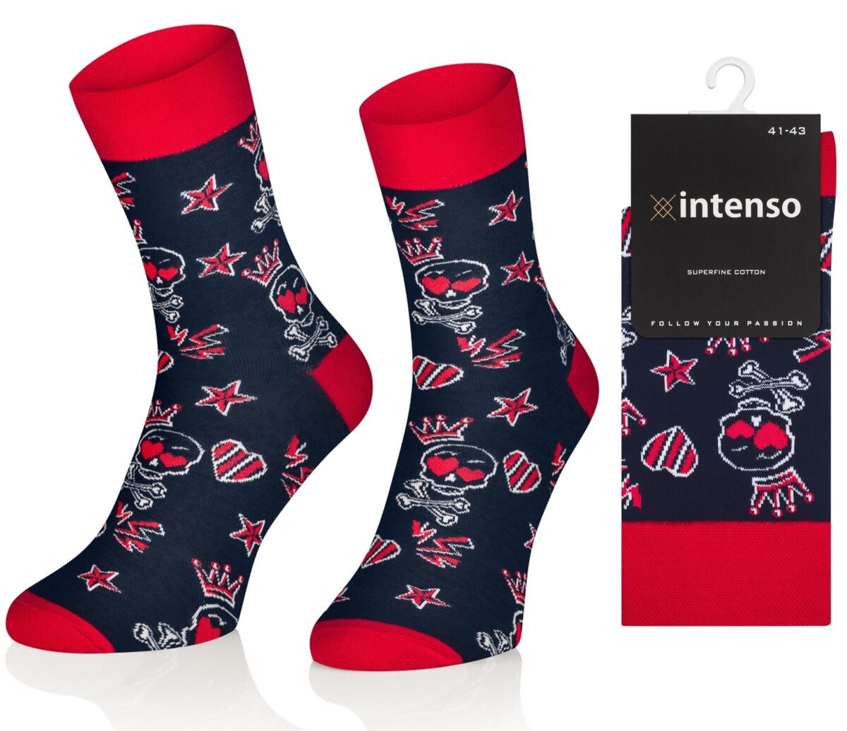 Skarpetki walentynkowe męskie ART. 0488 wz. Czaszki