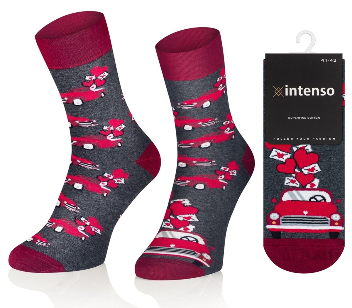 Skarpetki walentynkowe męskie ART. 0488 wz. Samochody