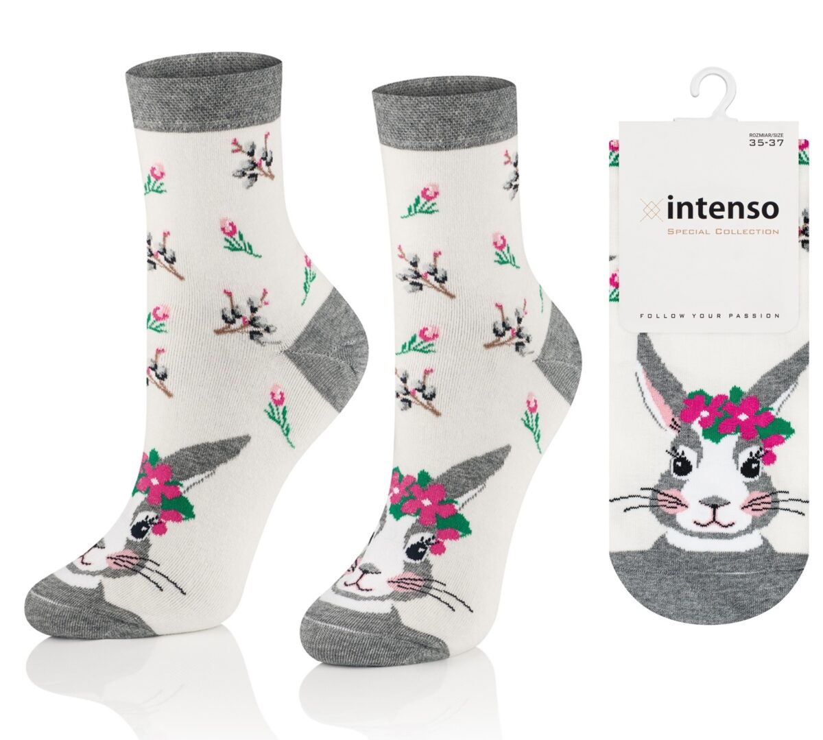 Skarpetki damskie wielkanocne Intenso art. 0471_004 - Zajączek