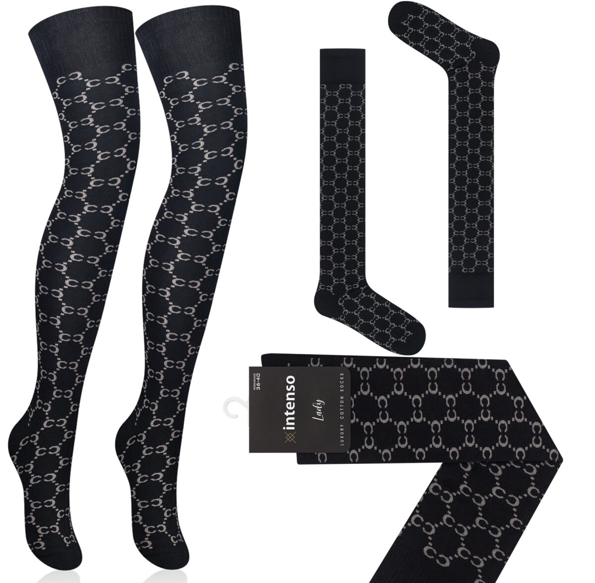 Zakolanówki damskie bawełniane Intenso Luxury ART. 372 WZ. CC2