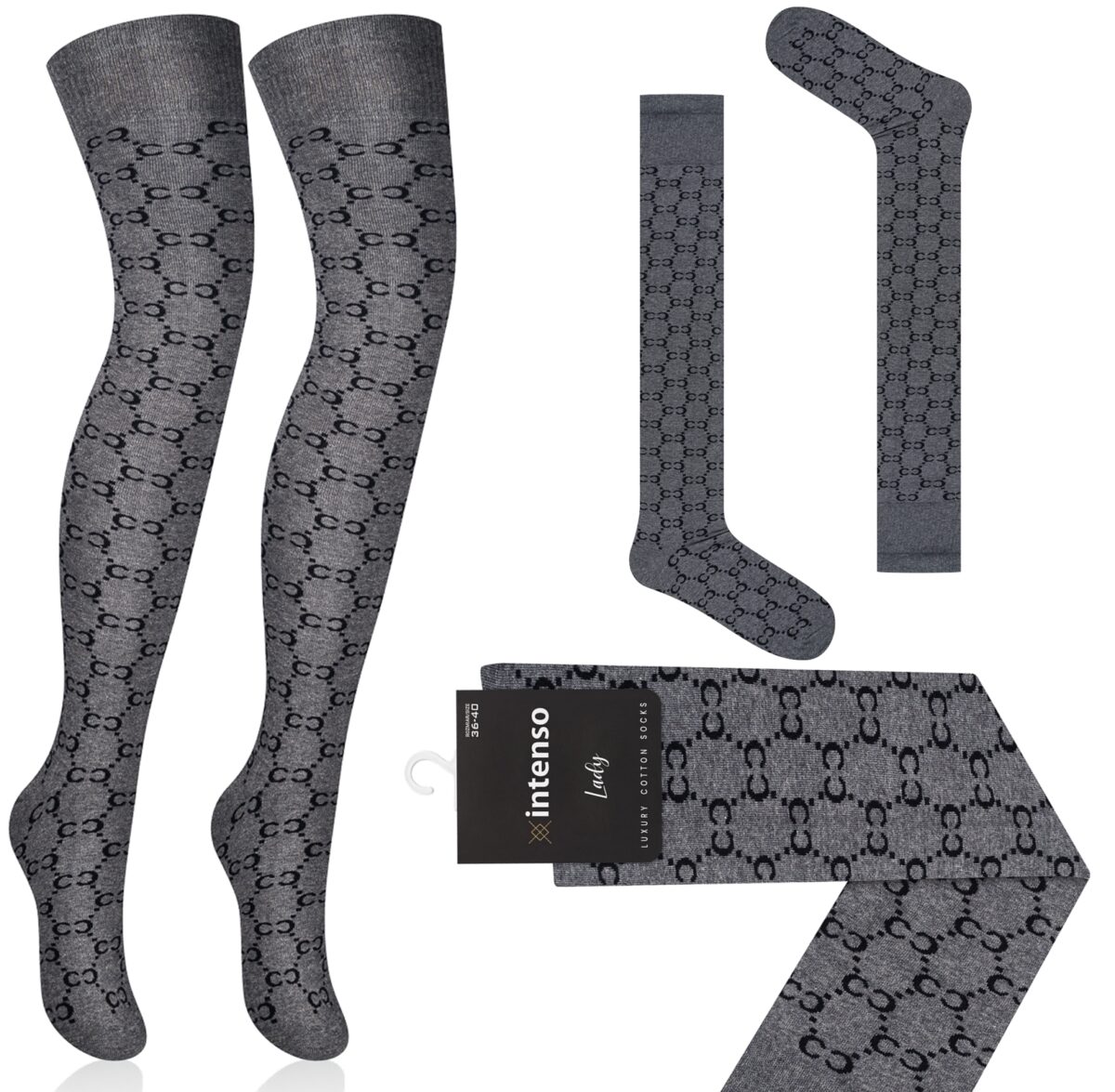 Zakolanówki damskie bawełniane Intenso Luxury ART. 372 WZ. CC3