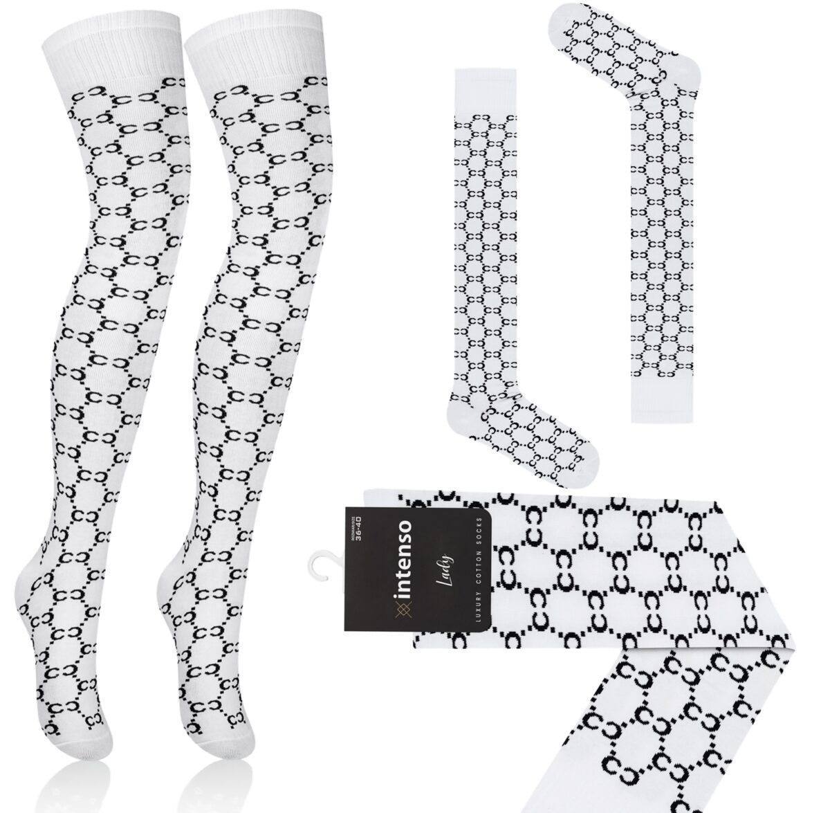 Zakolanówki damskie bawełniane Intenso Luxury ART. 372 WZ. CC1