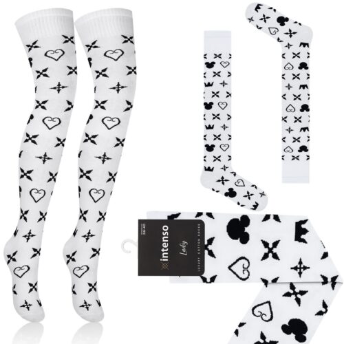 ZAKOLANÓWKI DAMSKIE BAWEŁNIANE WE WZORY INTENSO ART. 372 WZ. AA1