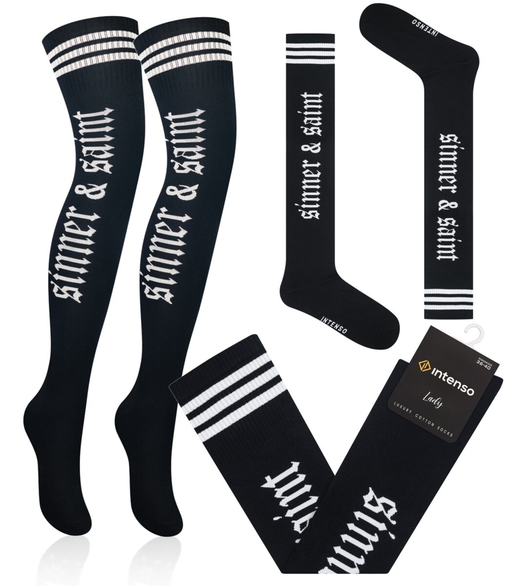 Zakolanówki damskie bawełniane Intenso Luxury ART. 372 WZ. A04