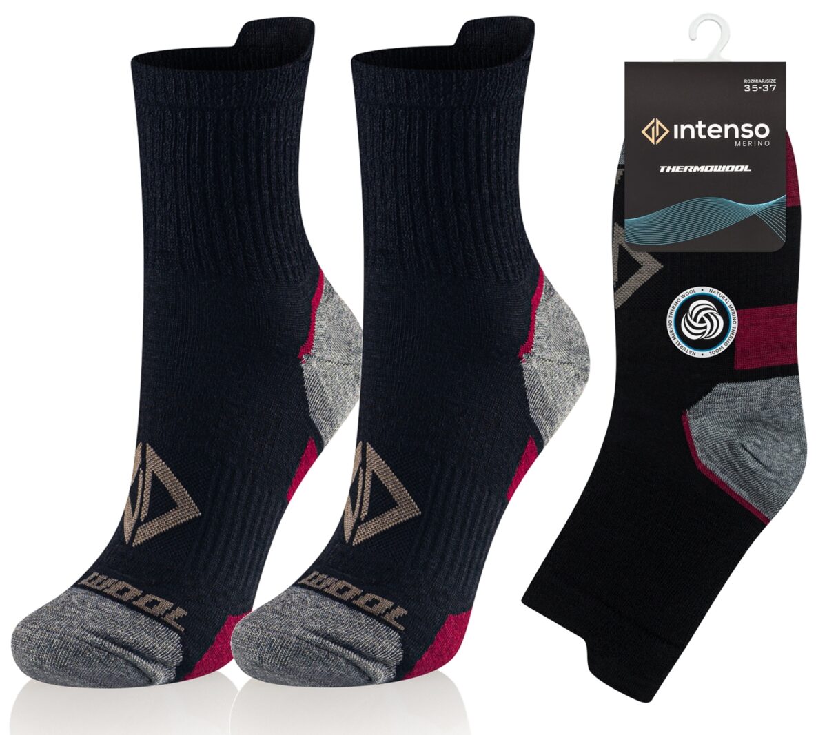 Skarpety trekkingowe Intenso Merino Thermowool dł.3/4 art.0723 wz. C02
