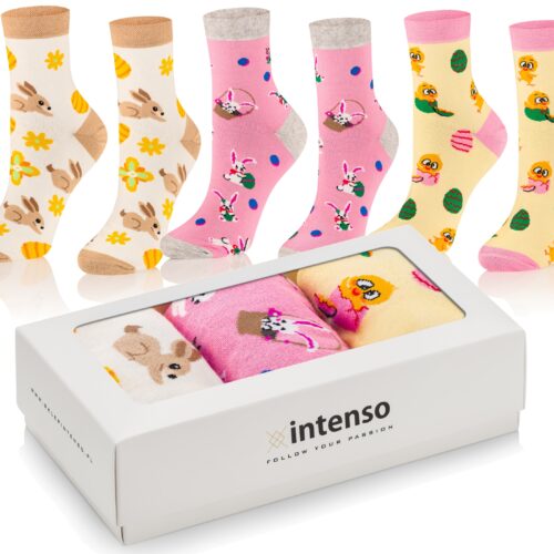 Skarpetki wielkanocne damskie zestaw 3pak w pudełku nr 2 art. 0402