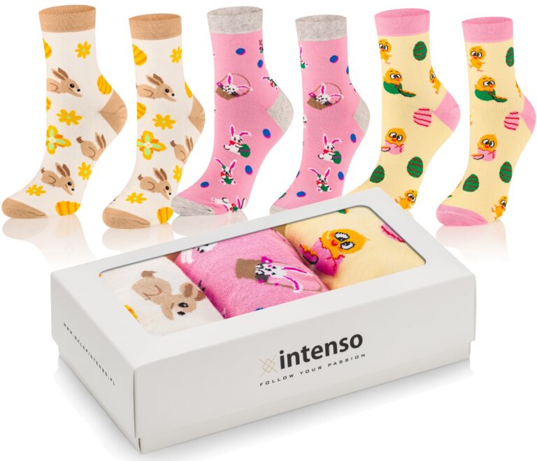 Skarpetki wielkanocne damskie zestaw 3pak w pudełku nr 2 art. 0402