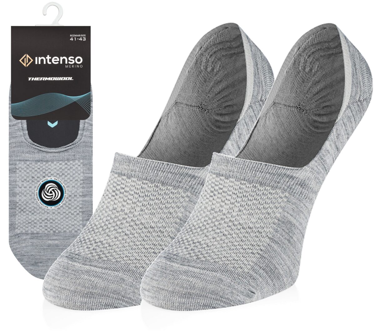 Micro Stopki wełniane Intenso Merino do mokasyn szare