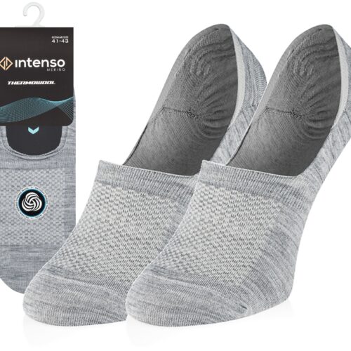 Micro Stopki wełniane Intenso Merino do mokasyn szare