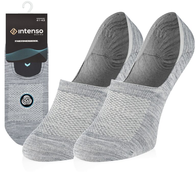 Micro Stopki wełniane Intenso Merino do mokasyn szare