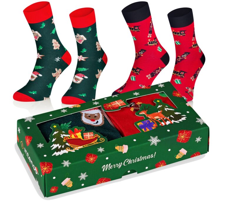 Skarpetki świąteczne Zestaw Prezentowy Męski w pudełku 2-PAK zielony