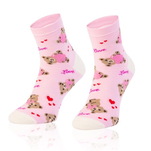 Skarpetki walentynkowe damskie Art. 0433 wz. 040 sweet misie