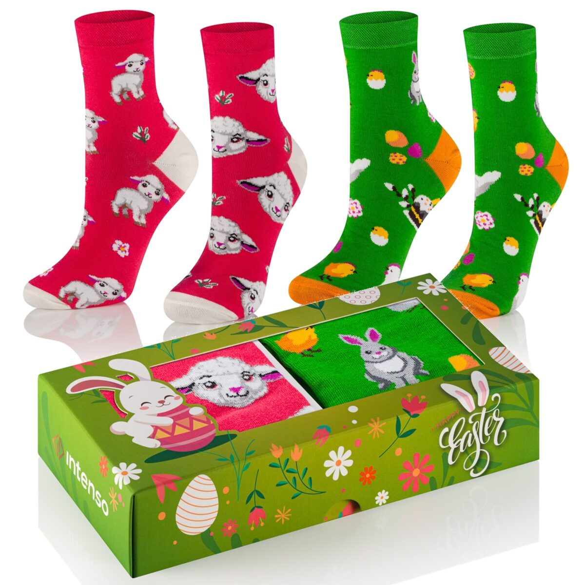 Skarpetki damskie wielkanocne Intenso 2-pak Zestaw prezentowy D1
