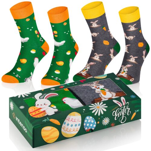Skarpety męskie wielkanocne Intenso 2-pak Zestaw prezentowy M1