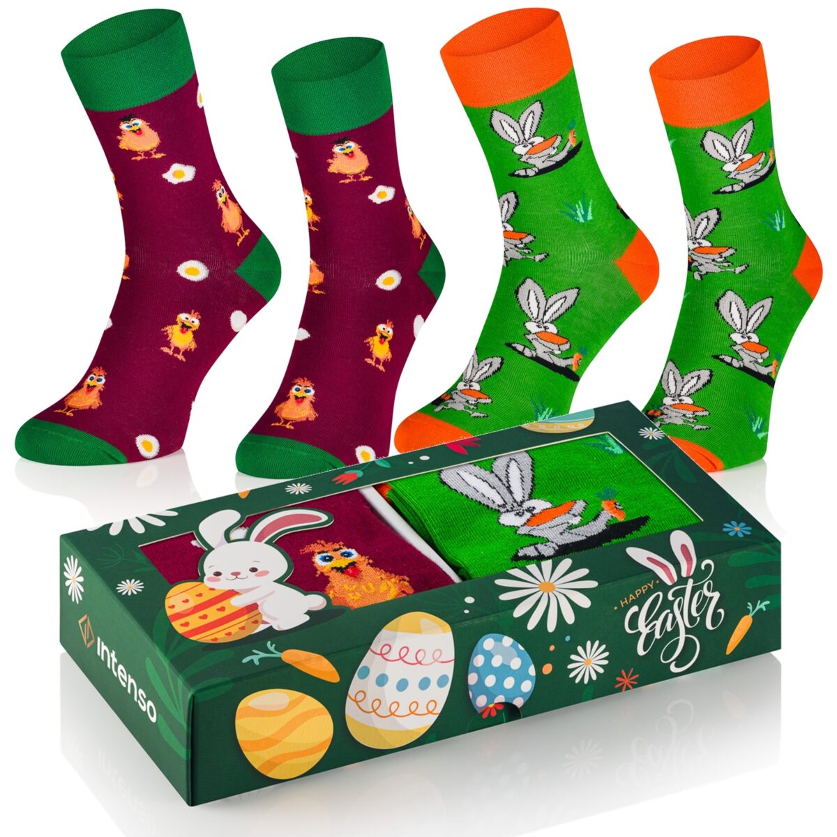 Skarpety męskie wielkanocne Intenso 2-pak Zestaw prezentowy M2
