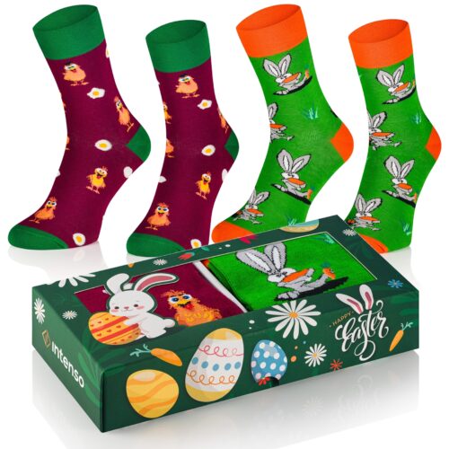 Skarpety męskie wielkanocne Intenso 2-pak Zestaw prezentowy M2