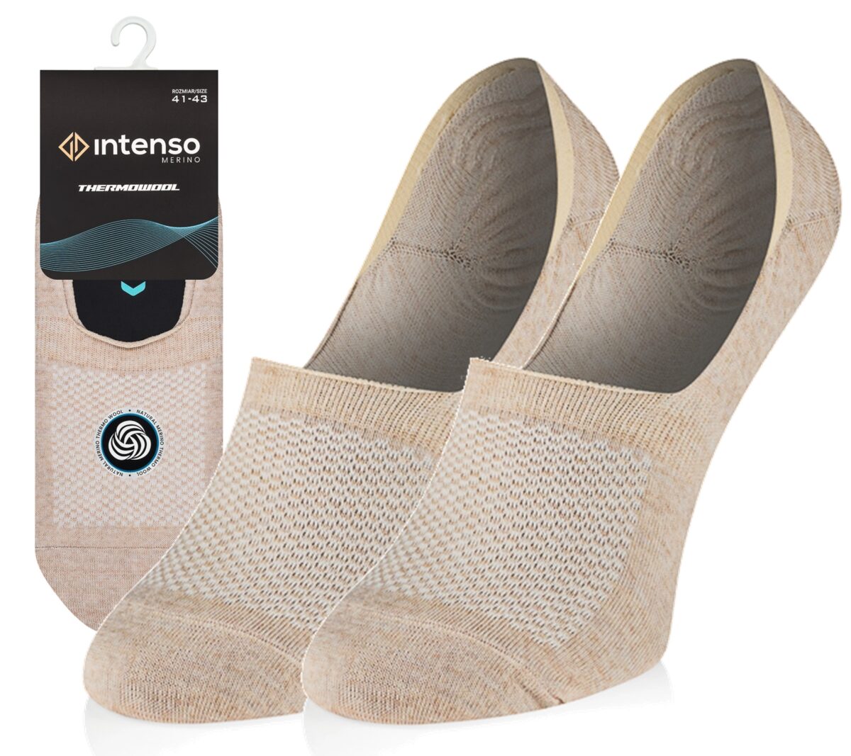 Micro Stopki wełniane Intenso Merino do mokasyn beżowe