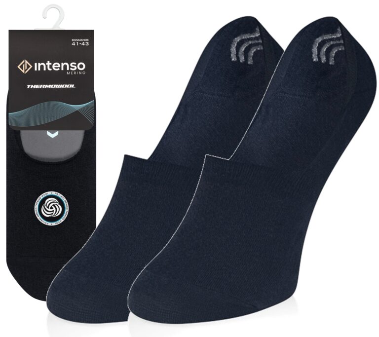 Micro Stopki wełniane Intenso Merino do mokasyn czarne