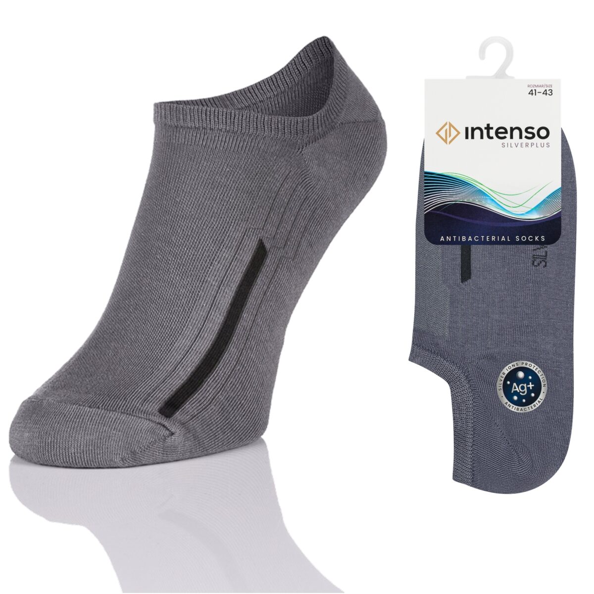 Micro Stopki Antybakteryjne z jonami srebra Silverplus ART. 0785 Szary