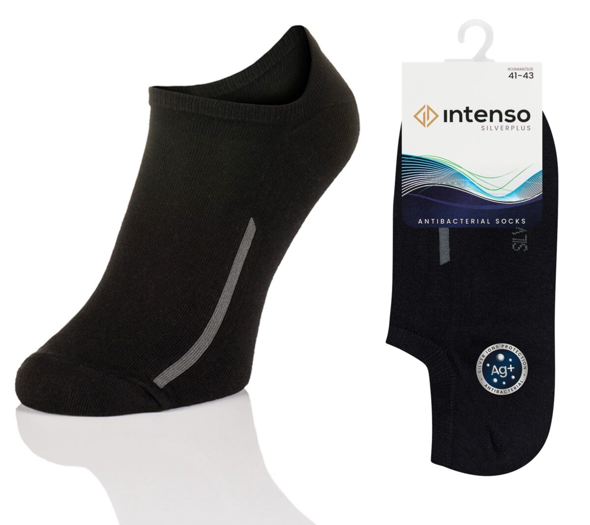 Micro Stopki Antybakteryjne z jonami srebra Silverplus ART. 0785 Czarny