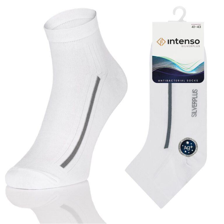 Skarpetki Zakostki Antybakteryjne z jonami srebra Silverplus ART. 0778 Białe