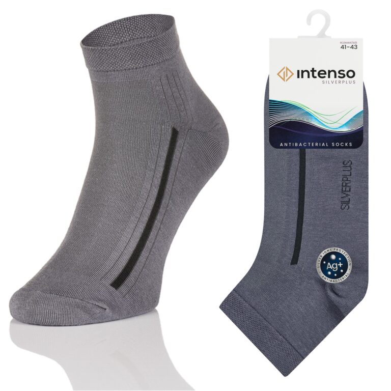 Skarpetki Zakostki Antybakteryjne z jonami srebra Silverplus ART. 0778 Szare