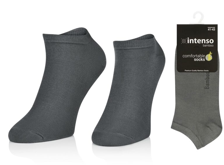 STOPKI MĘSKIE BAMBUSOWE ODDYCHAJĄCE SZARE