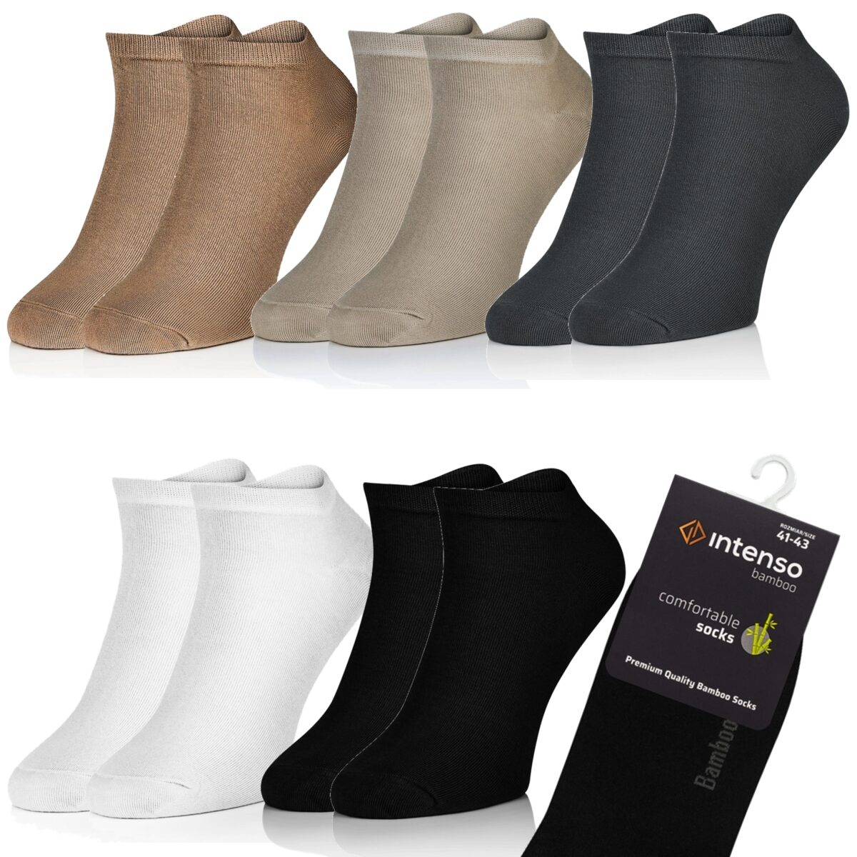 Zestaw 5 par STOPKI MĘSKIE BAMBUSOWE ODDYCHAJĄCE MIX KOLOR