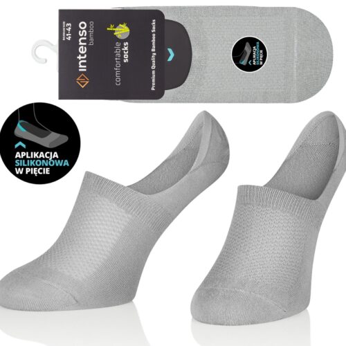 STOPKI BAMBUSOWE MĘSKIE DO MOKASYN ODDYCHAJĄCE POPIEL