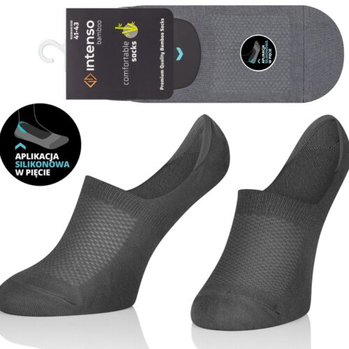 STOPKI BAMBUSOWE MĘSKIE DO MOKASYN ODDYCHAJĄCE SZARE