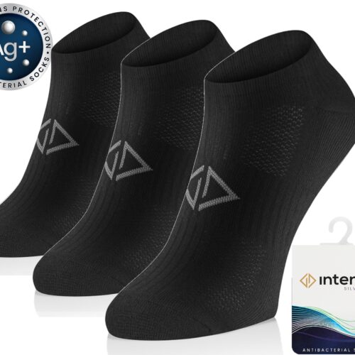 Stopki 1/2 Frotte Sportowe Antybakteryjne z jonami srebra Silverplus ART. 0662 3-Pak Czarne