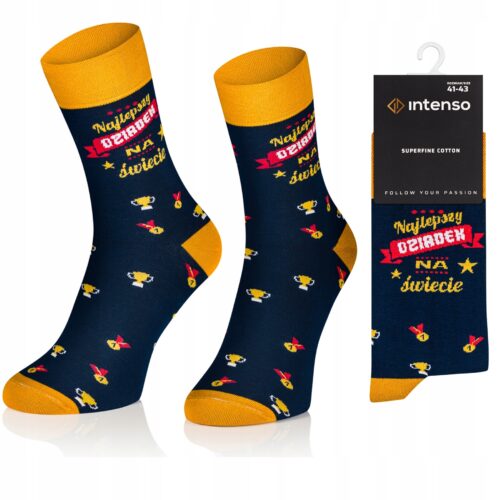 Skarpetki męskie na Dzień Dziadka - Najlepszy Dziadek - Puchary