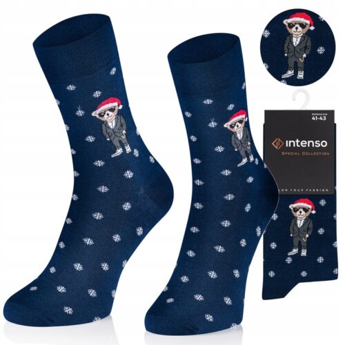 Skarpetki Świąteczne Męskie Elegancki Miś