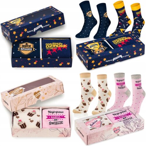 Skarpetki na Dzień Babci i Dziadka - Zestaw 2x 2PAK