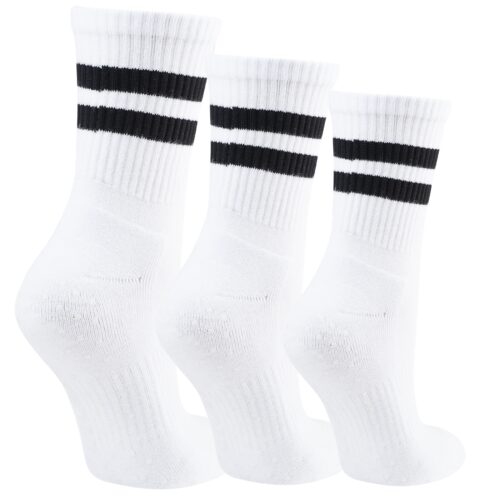 3x Skarpetki Antypoślizgowe Damskie Sportowe 1/2 Frotte 3-PAK BIAŁE - Pilates Fitness