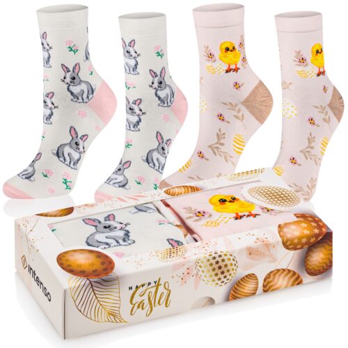 Skarpetki Damskie Wielkanocne Intenso 2-Pak Zestaw Prezentowy D3