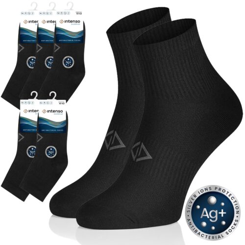 5x Skarpetki 3/4 Zakostki Antybakteryjne Z Jonami Srebra Silverplus Art. 0617 Czarne