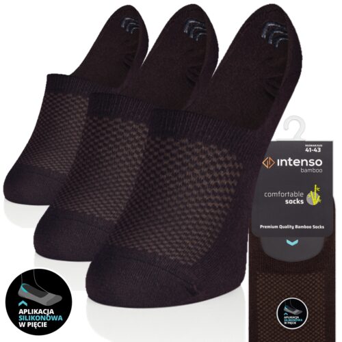 3-Pak Stopki Bambusowe Męskie Do Mokasyn Oddychające Brązowe Zestaw