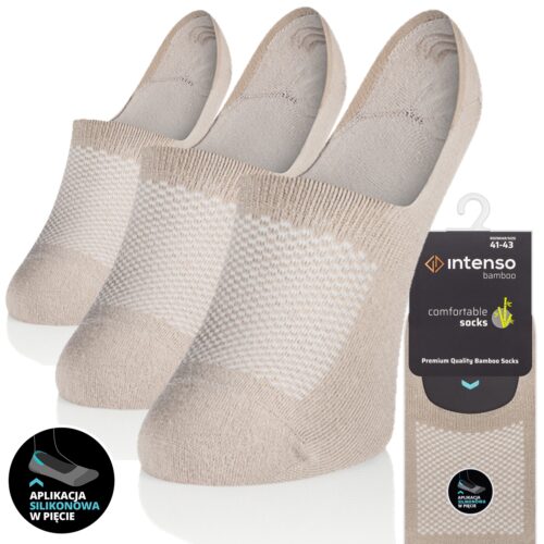 3-Pak Stopki Bambusowe Męskie Do Mokasyn Oddychające Jasno Beżowe Zestaw