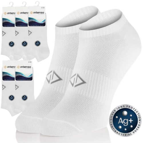 5x Stopki Antybakteryjne Z Jonami Srebra Silverplus Art. 0624 Białe